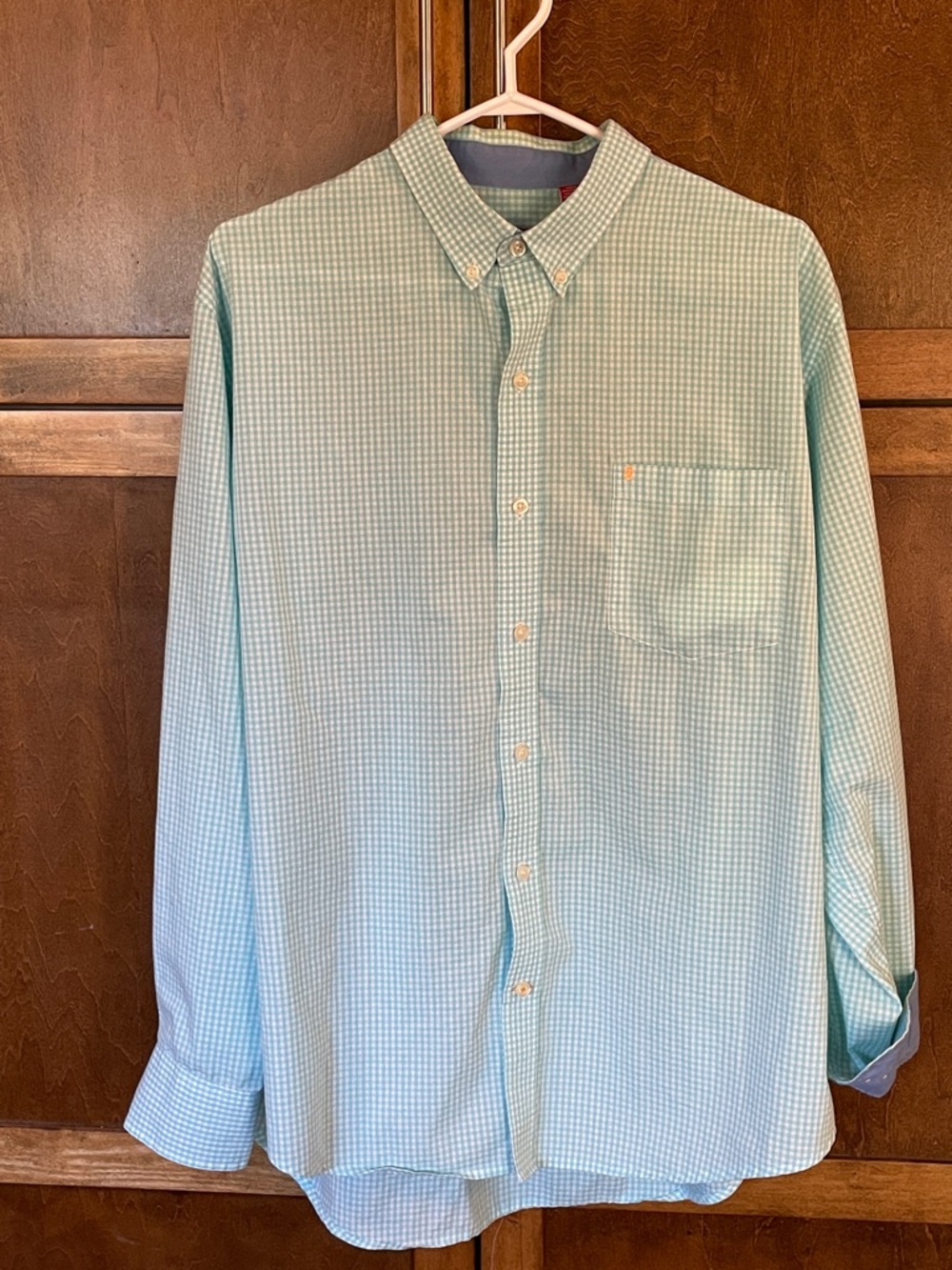 Izod Men's  Bright Blue Gingham Button-Down Shirt
